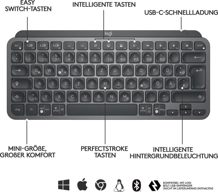 Image du produit Logitech MX Keys Mini (FR, Sans fil)