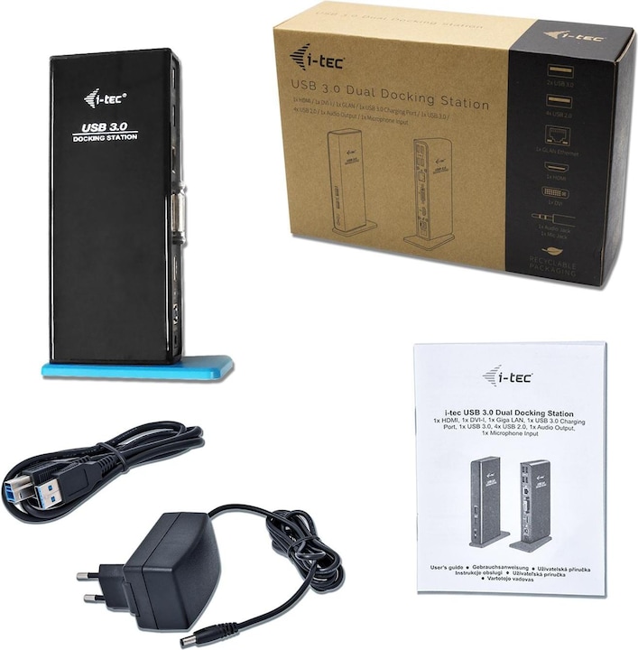 Produktbild i-tec USB 3.0 Dual Full HD Dock (USB-B, 4 Ports)
