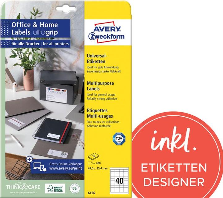 Produktbild Avery Etiketten, Home Office, Kleinpackung