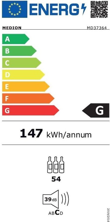 Label énergétique Medion MD 37364