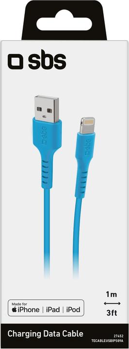 Immagine prodotto SBS Cavo dati e di ricarica USB Lightning (1 m, USB 2.0, 15 W)