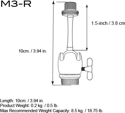 Productafbeelding Triad-Orbit M3-R, Micro Orbit Bevestigingskop, Achteraf monteerbaar, 5/8-inch, 12cm (Statiefadapter)