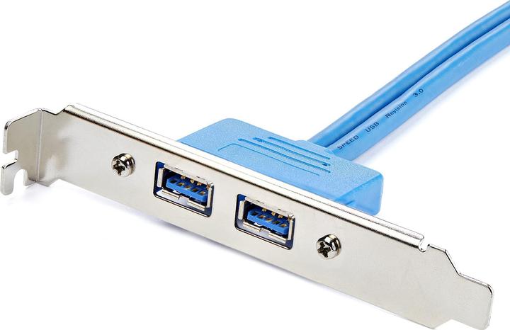 Produktbild StarTech 2 Port USB 3.0 A Buchse Slotblech - USB 3 Pin Header Slotblech Konsole (50 cm)