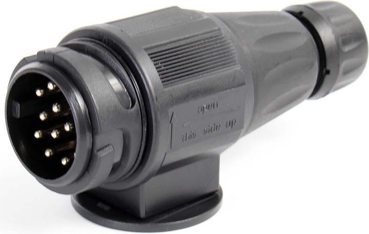Actual product image Wiltec XPOtool 13-pole Trailer Socket 12V, Plastic Adapter for Cars, Vehicles, etc. Stop Light Blinker Ligh