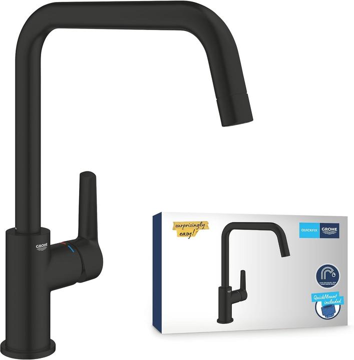 Image du produit Grohe Start QuickFix Küchenarmatur, hoher Auslauf, schwenkbar, mattschwarz