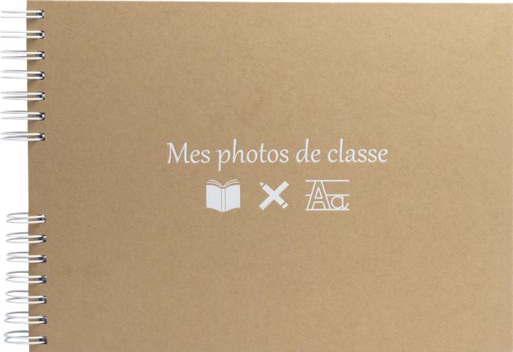 Image du produit Exacompta Album photos à spirales 50 pages blanches pour photos de classe Kraft - Kraft (32 x 22 cm)