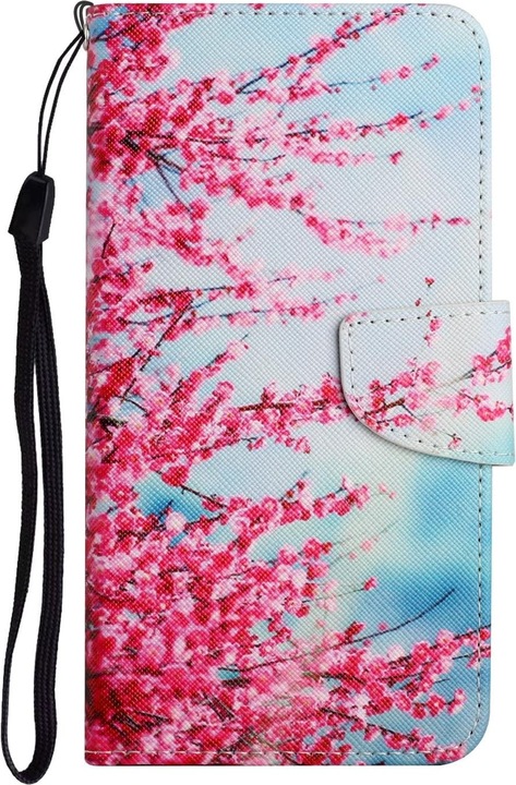 Image du produit Cover-Discount iPhone SE / 8 / 7 - Housse en cuir Fleurs de cerisier (Apple iPhone 7, Apple iPhone 8, Apple iPhone SE)