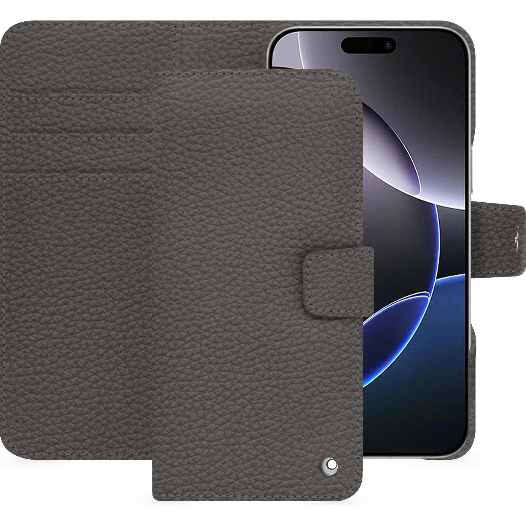 Noreve Lederschutzhülle Apple iPhone 16 Pro Max (Apple iPhone 16 Pro Max), Smartphone Hülle, Grau