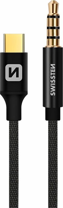 Swissten Textiel Audio-adapteris USB-C / 3 / 3 (USB Type C, 3,5 mm aansluiting)