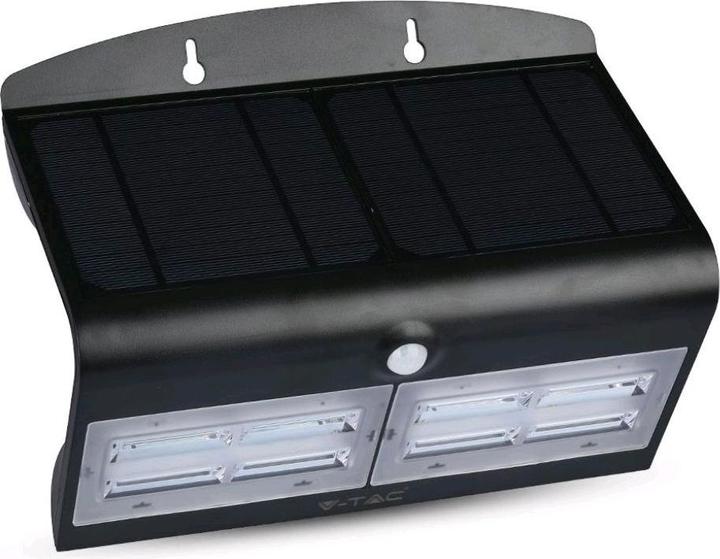 Produktbild V-TAC VT7677 6,8 W LEDSolarWandleuchtenatürliches weisses, schwarzes Gehäuse (IP65)