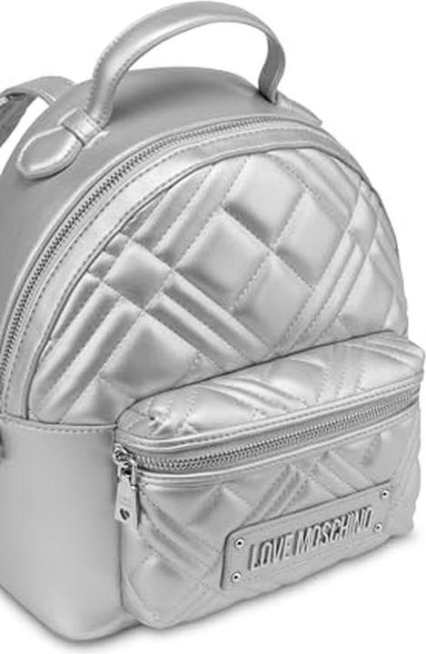 Actual product image Love Moschino Quilted Metallic PU Backpack