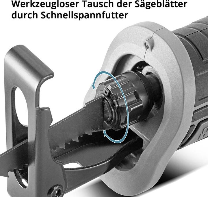 Actual product image Stahlwerk BRS-20 ST cordless reciprocating saw with 20 volt, 4 Ah Li Ion battery, 0-2600 rpm