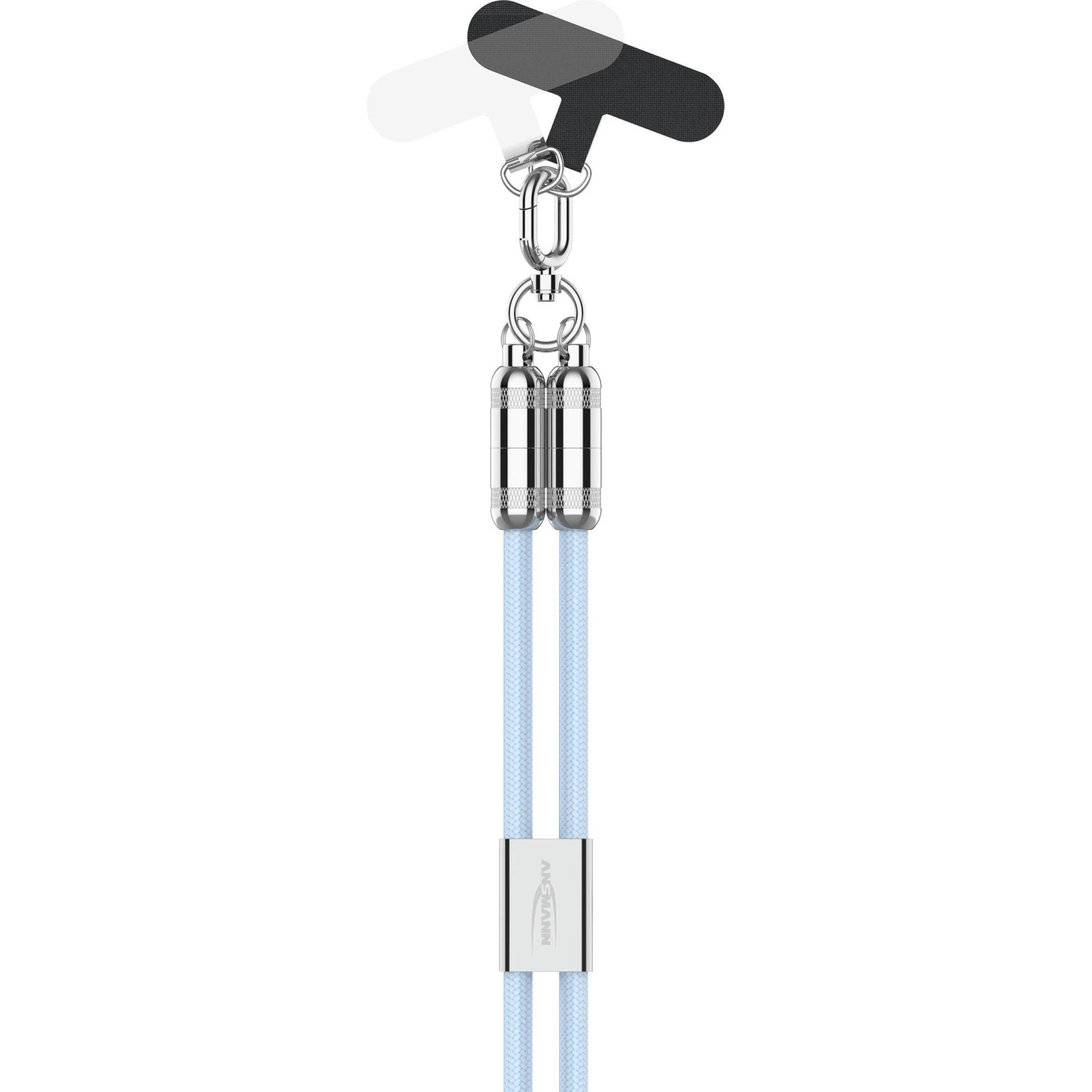 Ansmann Lanyard Kabel USB Typ-C zu Lightning 120cm / blau (1.20 m, 27 W), Cavo USB