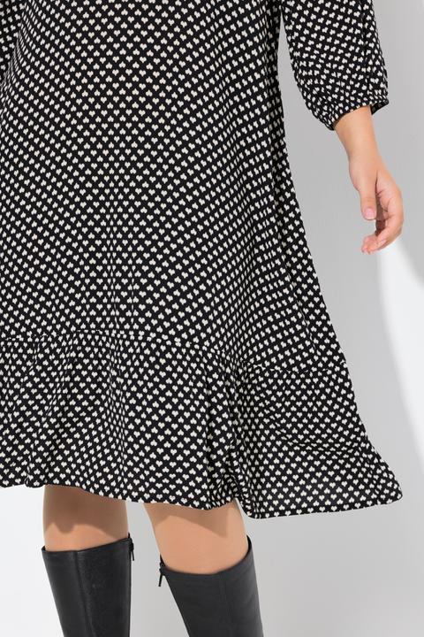 Produktbild Ulla Popken Midikleid, Herzen, A-Linie, V-Ausschnitt, 3/4 Arm (46, 48)