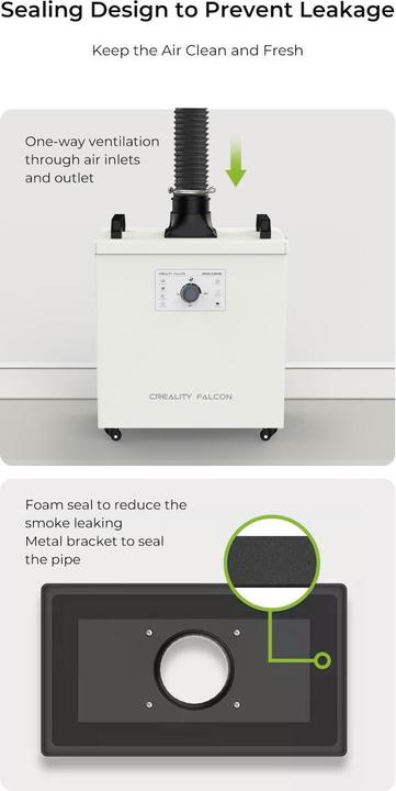 Immagine prodotto Creality Unità di aspirazione fumi Falcon YW200 con filtro (Pulizia)