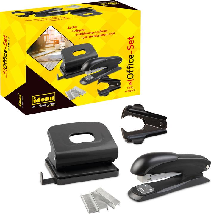 Actual product image Idena Office set 4 pieces punch and staple black