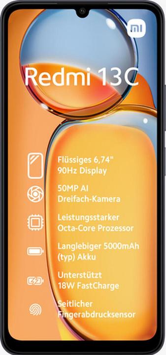 Produktbild Xiaomi Redmi 13C (128 GB, Midnight Black, 6.74", Dual SIM, 4G)