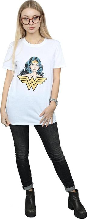 Actual product image Womens/Ladies Wonder Woman Gaze Cotton Boyfriend T-Shirt (S)