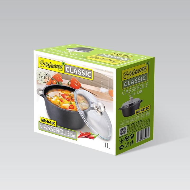 Immagine prodotto Maestro Garnek z pokrywką 16 cm 1 0 l MR-4616C (16 cm, Pentola, Alluminio)