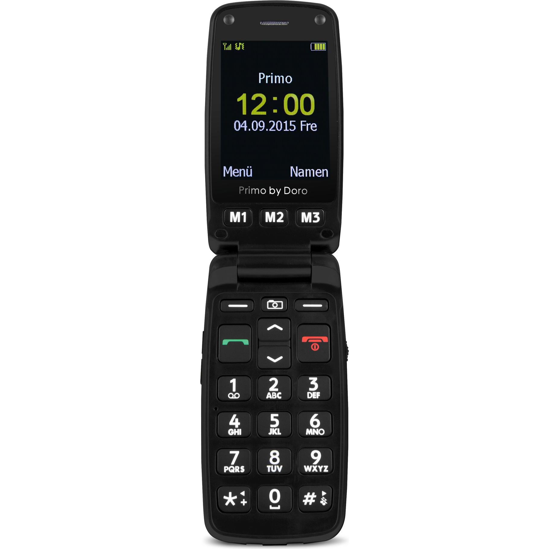 Doro Primo 406 2G (2.40", 0.30 Mpx, 2G), Tastenhandy, Schwarz, Silber