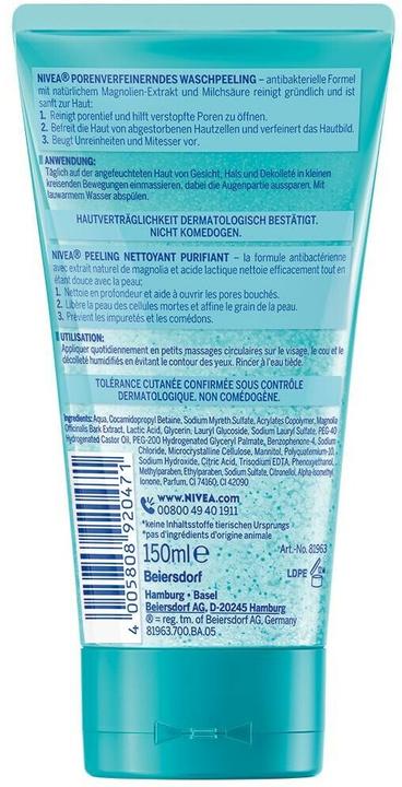 Actual product image NIVEA Porenverfeinerndes Waschpeeling (Cleansing scrub, 150 ml)