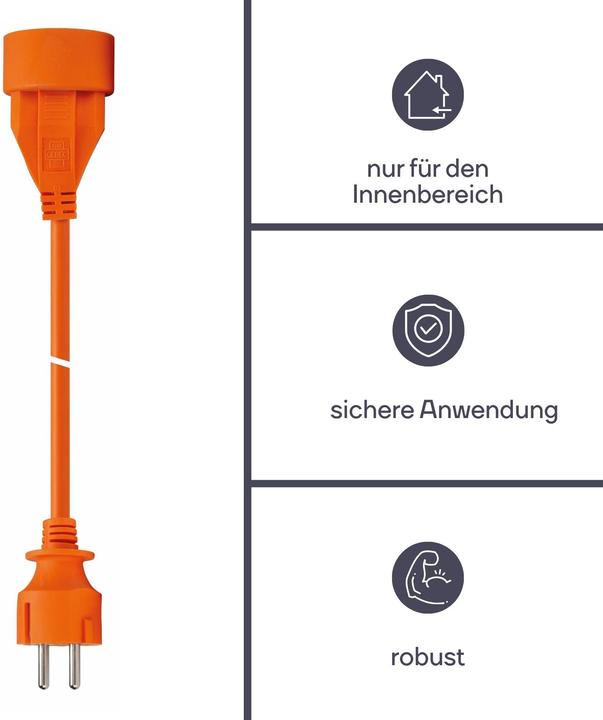 Actual product image Velleman EXTENSION CABLE - 40 m - ORANGE - FRENCH SOCKET (40 m, CEE 7/5)