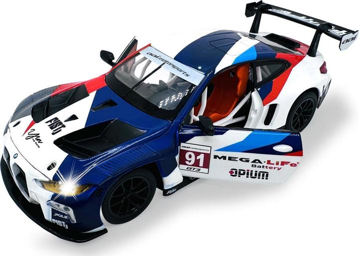 Actual product image BMW M4 GT3 Diecast 1:24 weiss inkl. Knopfzellen