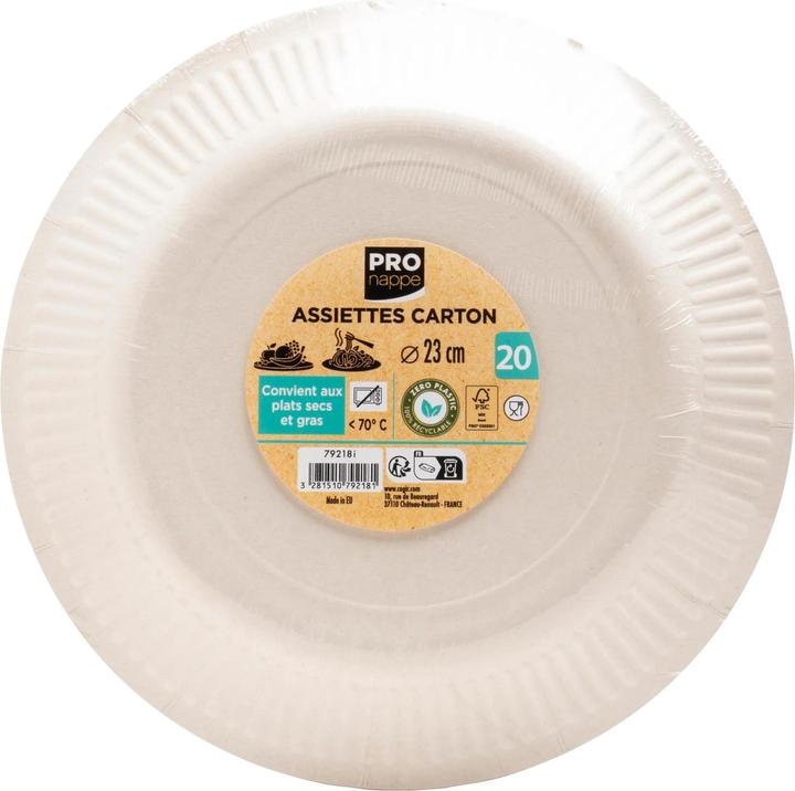 Produktbild PROnappe 20 Pappteller Ø 23,0 cm (23 cm)