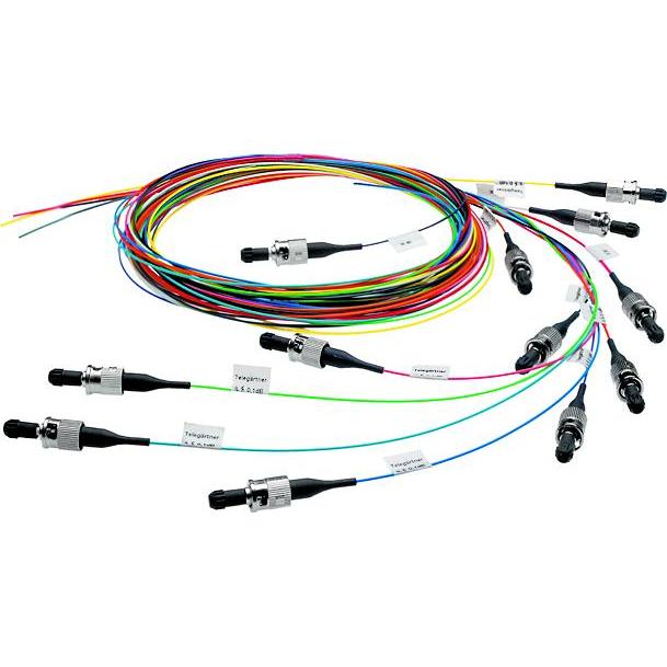 Telegärtner Faserpigtail-Set L00879A0026 G50/125 OM4 12 Farben m.12xLC vio 2m (CAT6, 2 m), Netzwerkkabel