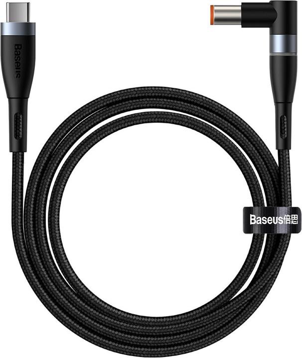 Baseus Zinc Magnetic Cable, USB-C to DC 100W, PD, 2m, angled (black) (2 m, 100 W)
