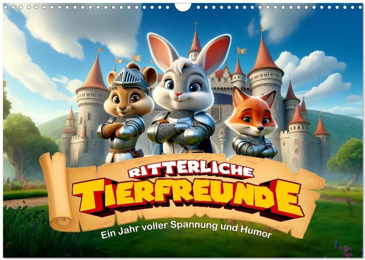 Image du produit Ritterliche Tierfreunde: Ein Jahr voller Spannung und Humor (Wandkalender 2025 DIN A3 quer), CA (A3)