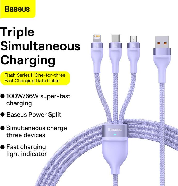 Immagine prodotto Baseus Flash Series II (1.20 m, USB 2.0, 100 W)