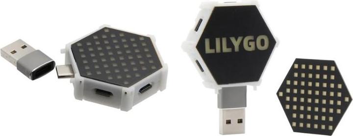 Actual product image Lilygo T-Color Hexagon LED Matrix
