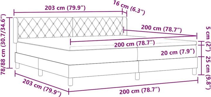 Produktbild vidaXL Boxspringbett (200 x 200 cm)
