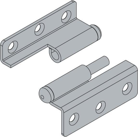 Immagine prodotto Hettich Mbelband rechts, vernickelt 50x40 mm, 2 Stck fr gefalzte Tren und Fenster