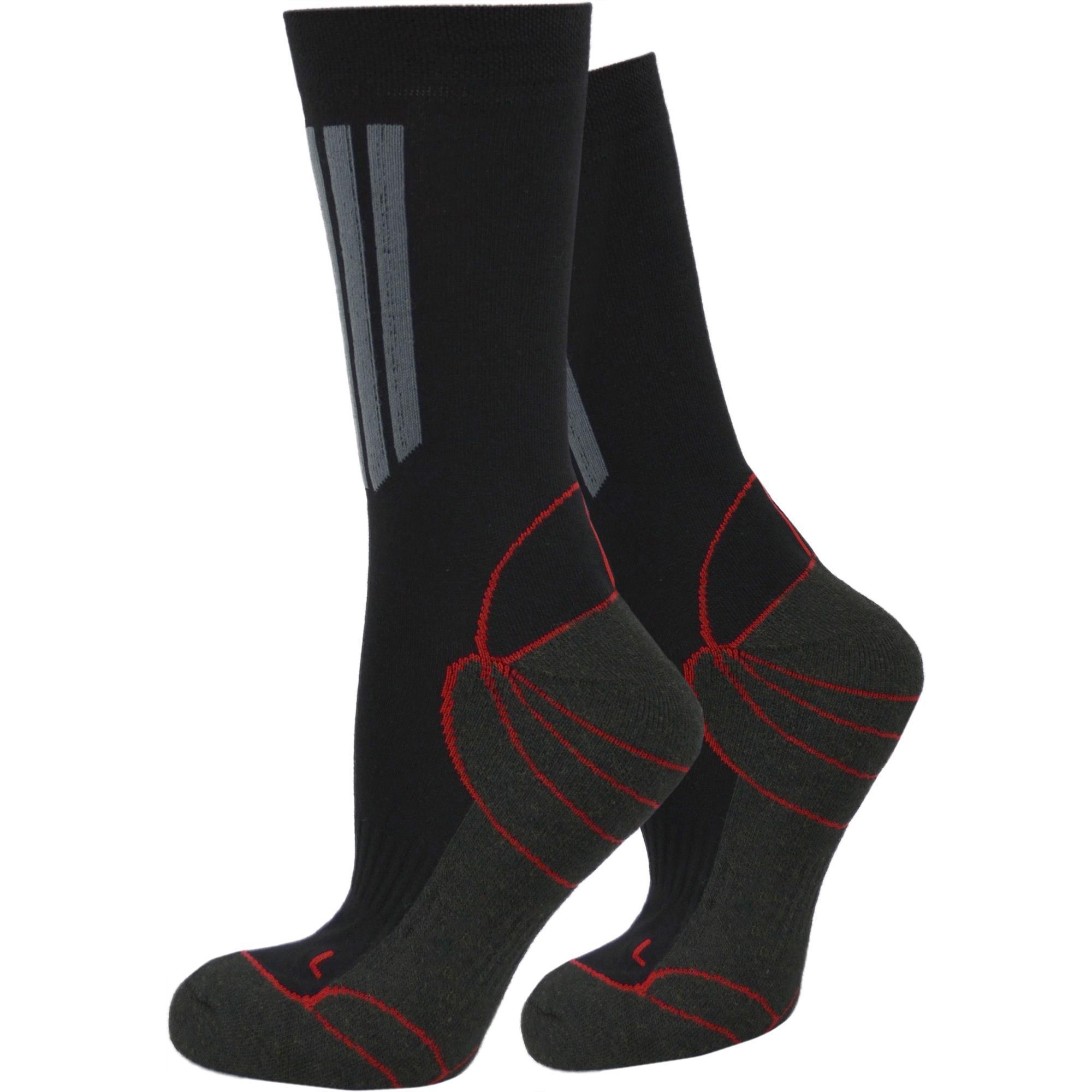 Normani, Herren, Socken, 2 Paar Allround-Sportsocken mit X-Static, Grau, Rot, Schwarz, (2er Pack, 39 - 42)