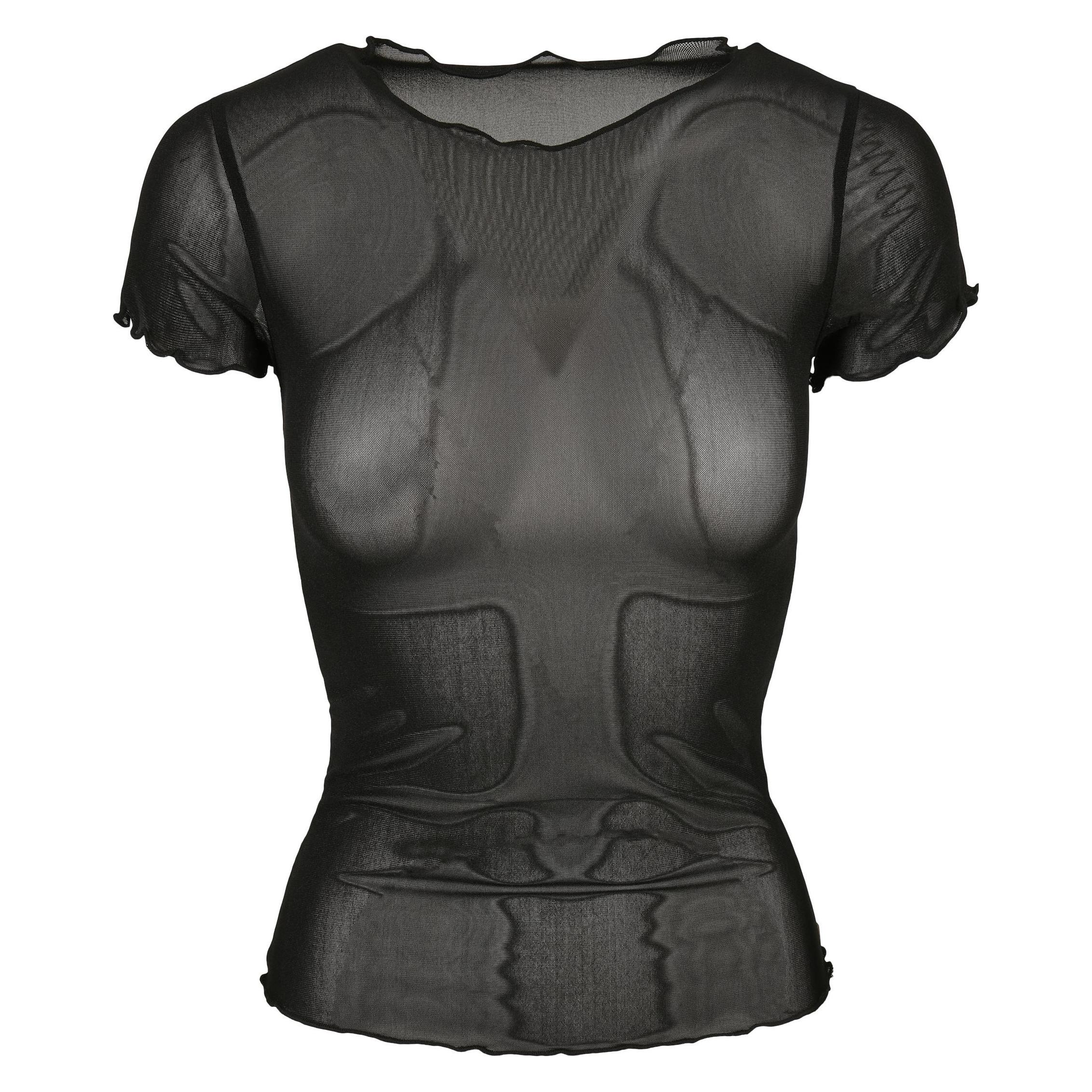 Urban Classics, Damen, Shirts, Ladies Mesh Tee, Schwarz, (5XL)