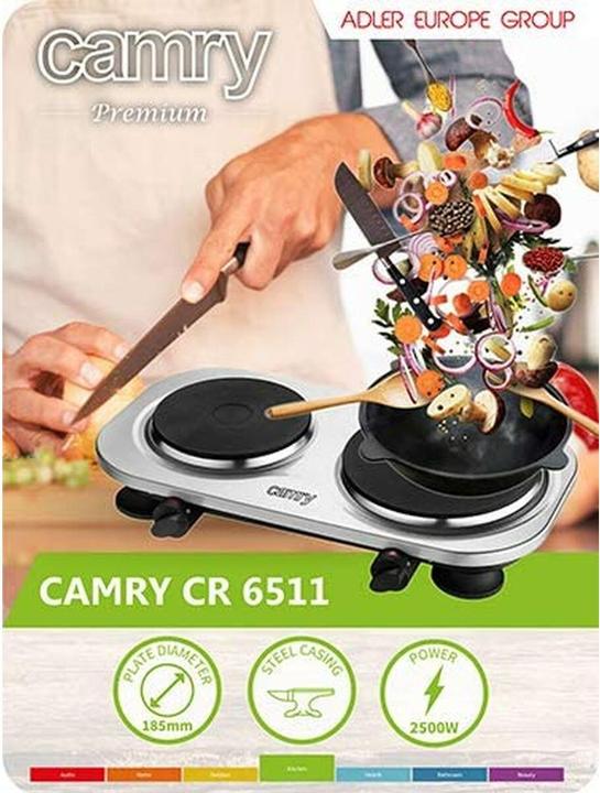 Produktbild Camry CR 6511 stove Freestanding Black Stainless steel Electric