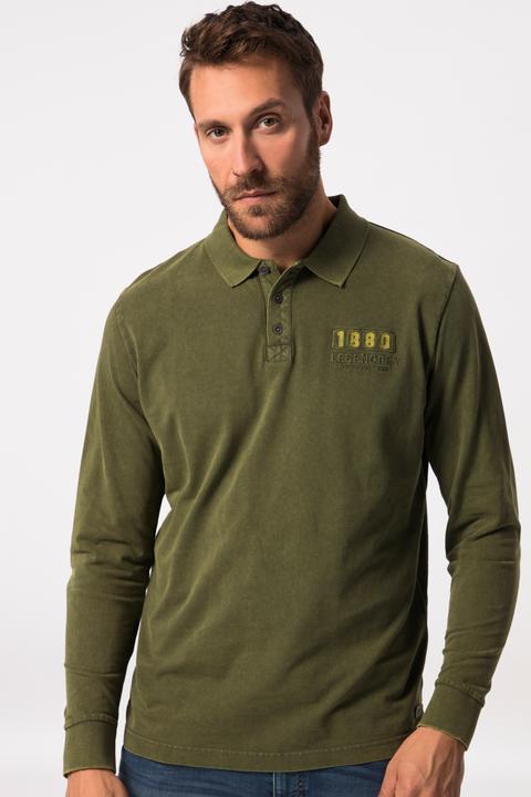 Produktbild JP1880 Poloshirt, Langarm, Pikee, Badges, Tall (L)