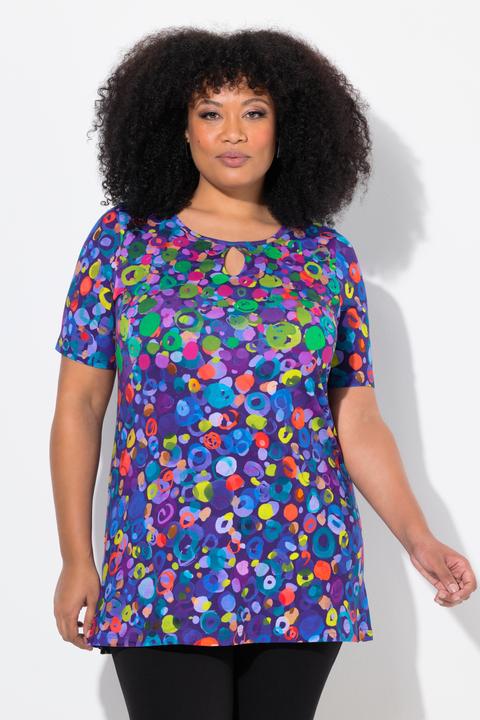 Produktbild Ulla Popken Longshirt, A-Linie, Rundhals, Keyhole, Halbarm (58)