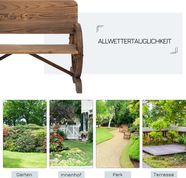 Immagine prodotto Outsunny Panchina da giardino con design a ruota di carro