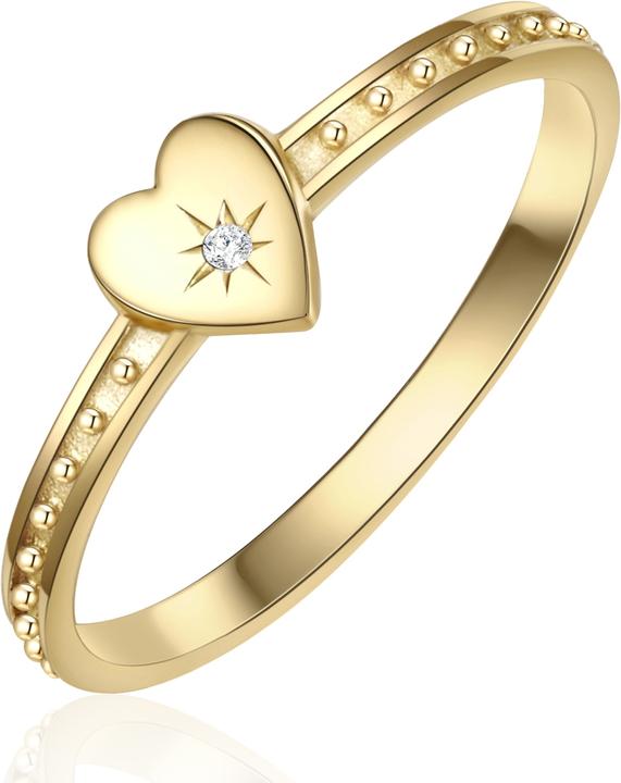 Image du produit Glanzstücke München Femme coeur argent sterling zirconium or jaune - 15806 (54, Argent 925)