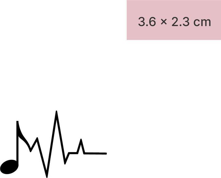 Actual product image minink Temporary tattoo - Heartbeat with note