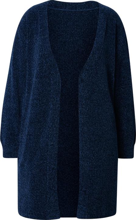 Produktbild Ulla Popken Chenille-Strickjacke, V-Ausschnitt, offene Form, Langarm (46, 48)