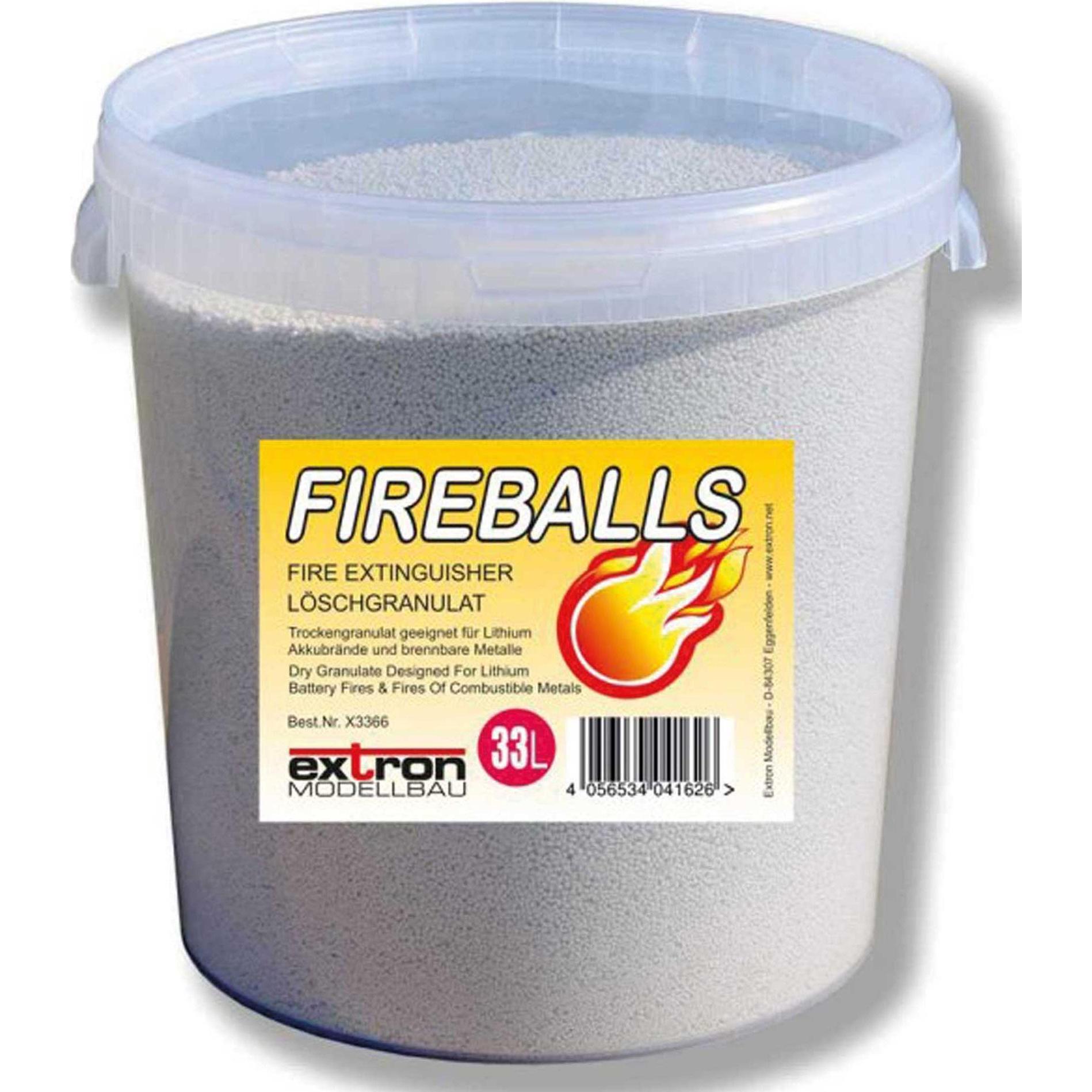 Extron Modellbau fireballs brandschutz granulat 33 liter im eimer, feuerlöschgranulat