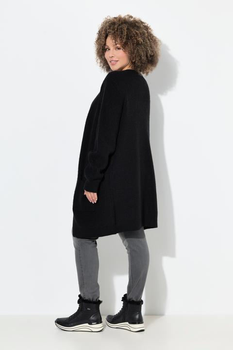 Immagine prodotto Ulla Popken Cardigan lungo con abbottonatura, scollo a V e maniche lunghe (42, 44)