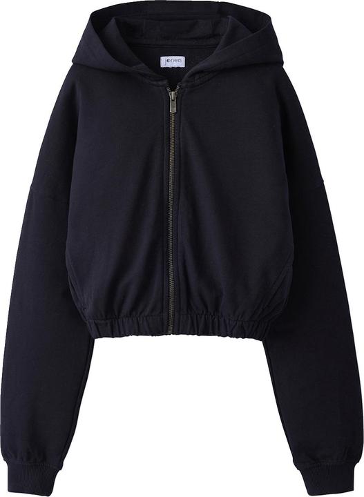 Actual product image Jonen Kurze Mädchen Kapuzensweatjacke mit Reissverschluss (128)