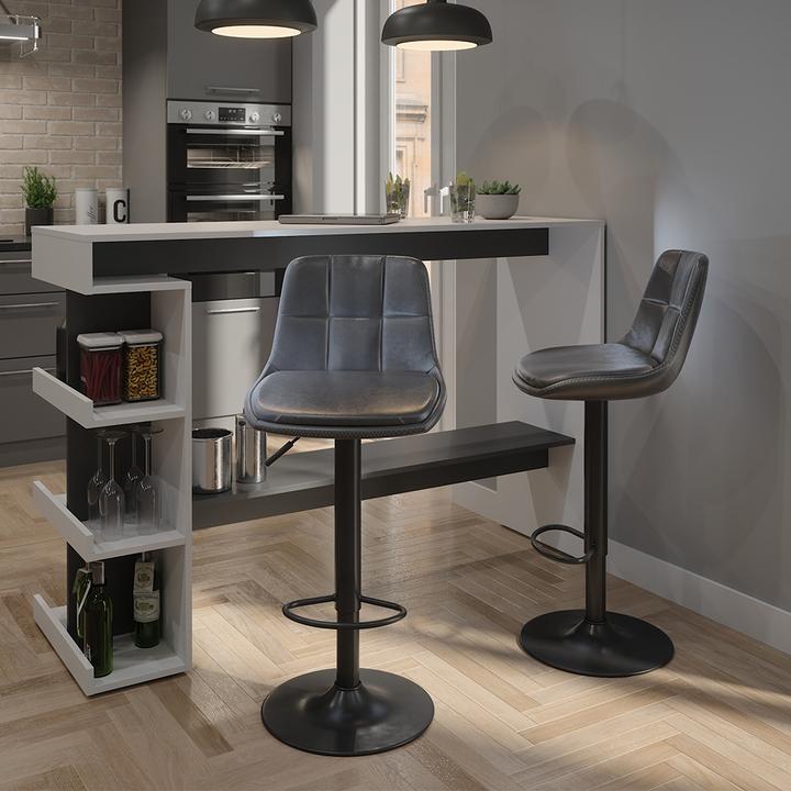 Produktbild Vicco Barhocker 2er Set Sena, Grau/Schwarz, 38.5 x 86 cm