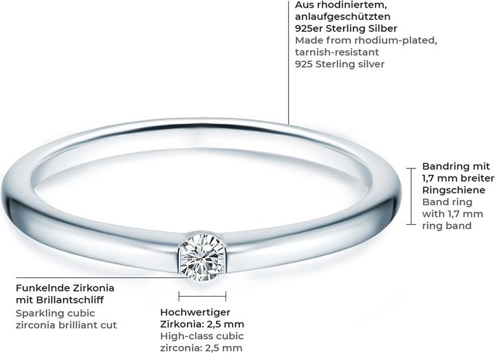 Produktbild Trilani Damen Sterling Silber Zirkonia silber - 4134 (58, 925 Silber)
