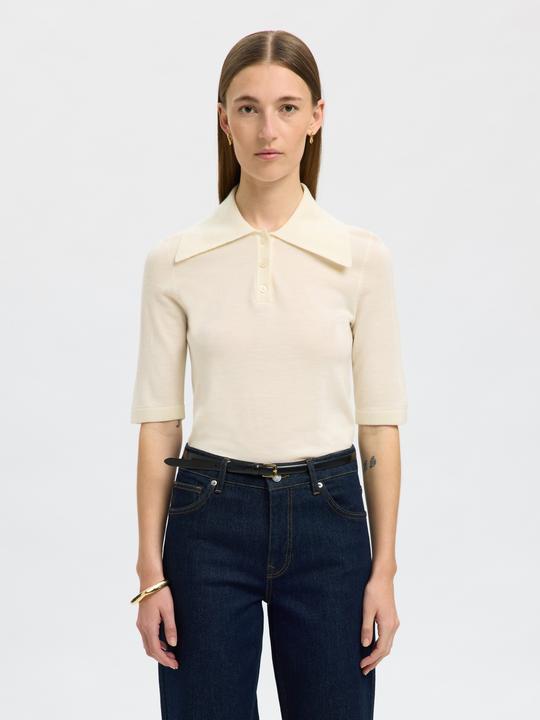 Image du produit Selected Femme 100% Merinowoll Polohemd aus Strick (S)